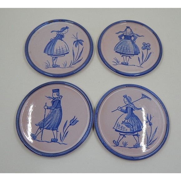 Waechtersbach Glazed Pottery German Figural Coaster Set of 4 - Picture 1 of 8